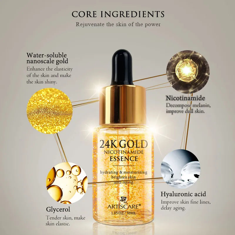 24K Gold Serum SET Anti Wrinkles / Anti Aging,Facial Skin Care Eye Cream