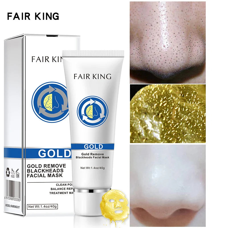 FAIR KING Blackhead Removal Gold Mask Cleansing Pores Dirt Oil Control Facial Treatment Mask Peel-Off Mask 40g Skin Care