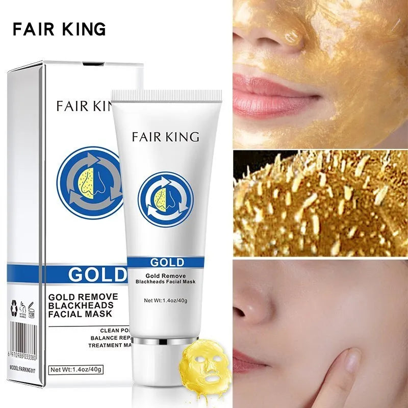 FAIR KING Blackhead Removal Gold Mask Cleansing Pores Dirt Oil Control Facial Treatment Mask Peel-Off Mask 40g Skin Care
