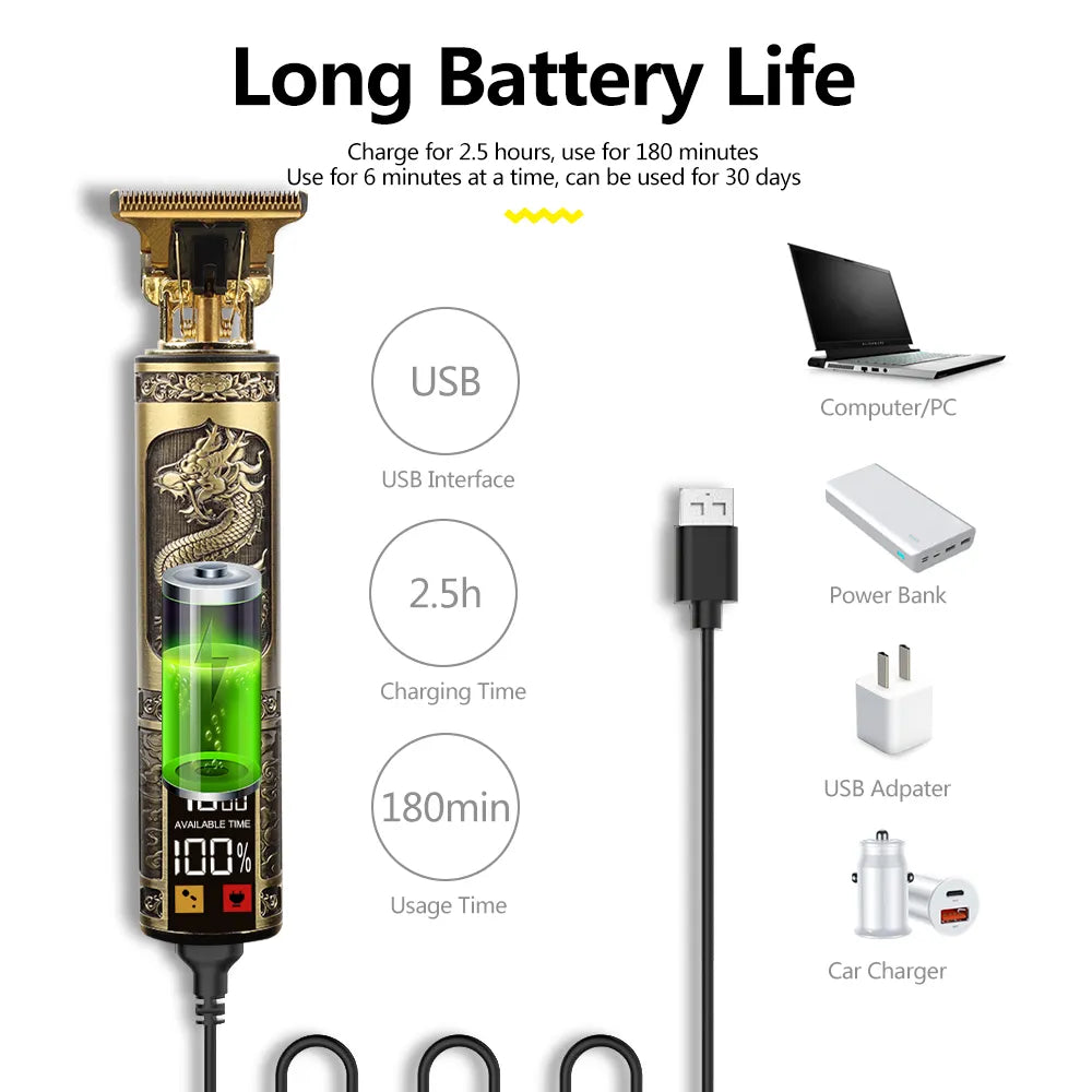 USB Electric LCD Hair Clipper