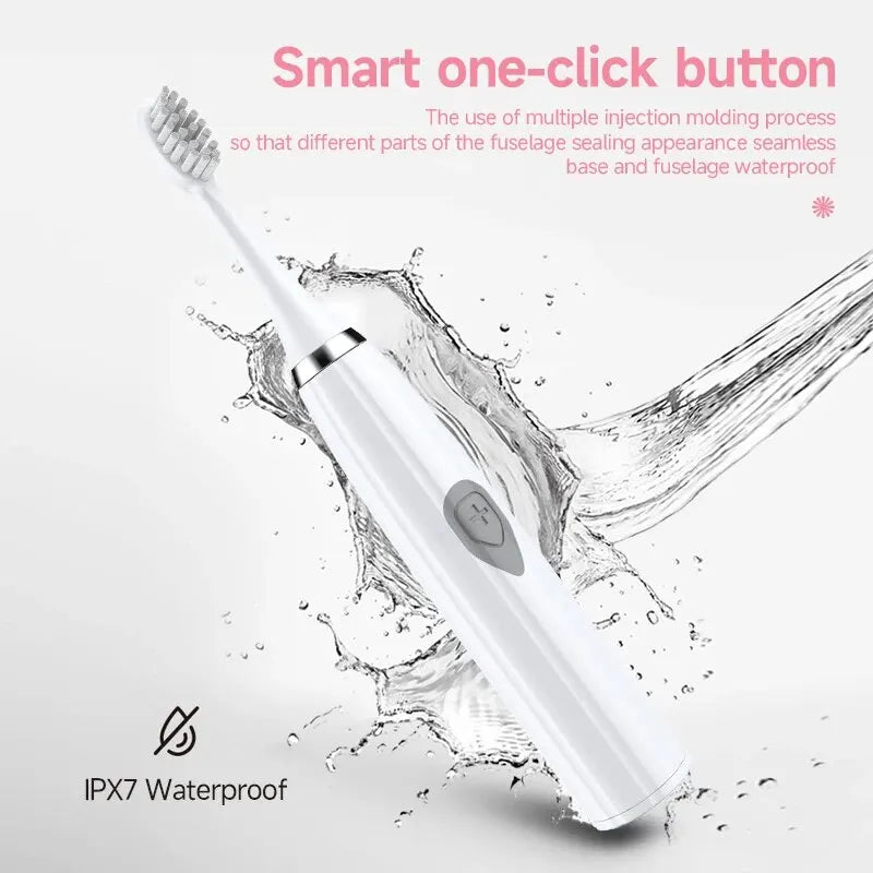 Electric Toothbrush for Adults Soft DuPont Bristle Portable Battery Waterproof Oral Care