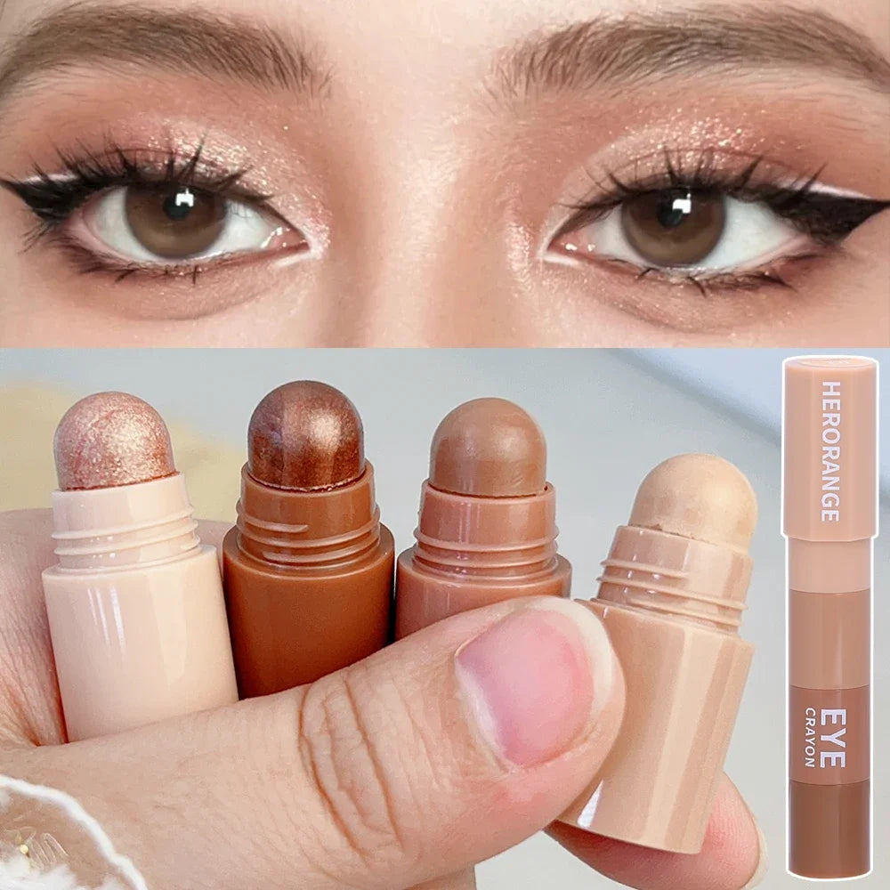 4 In 1 Pearlescent Eyeshadow Pencil Glitter Silkworm Eyes Makeup