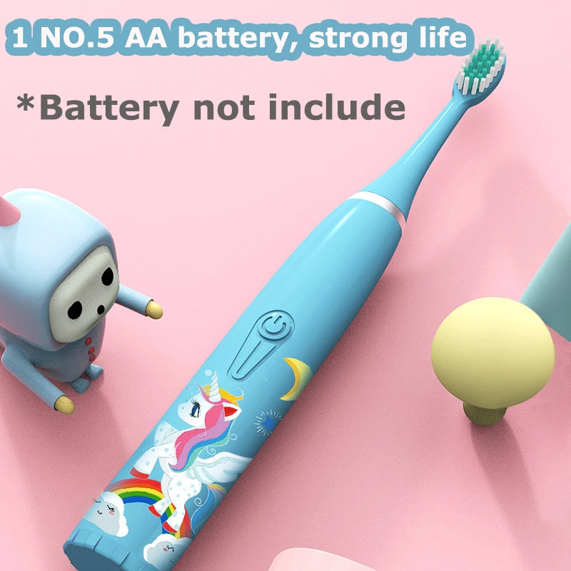 Electric Toothbrush for Kids Cartoon Sonic Battery Electric Teeth Brush