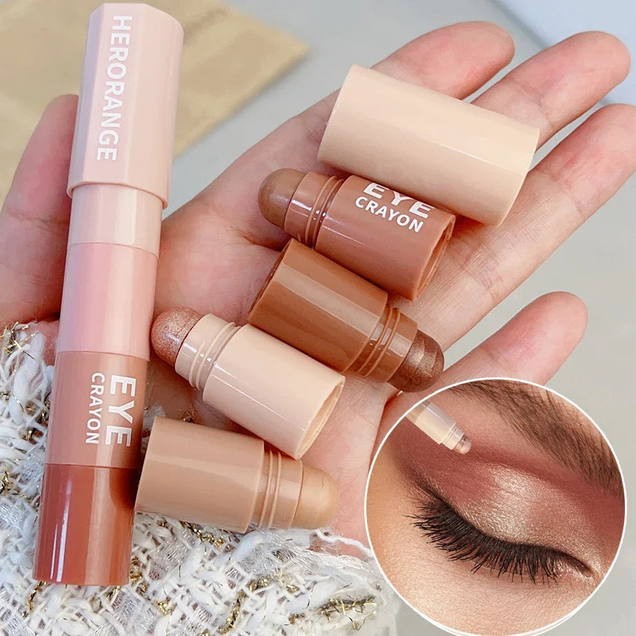 4 In 1 Pearlescent Eyeshadow Pencil Glitter Silkworm Eyes Makeup