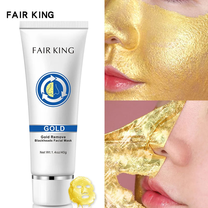 FAIR KING Blackhead Removal Gold Mask Cleansing Pores Dirt Oil Control Facial Treatment Mask Peel-Off Mask 40g Skin Care