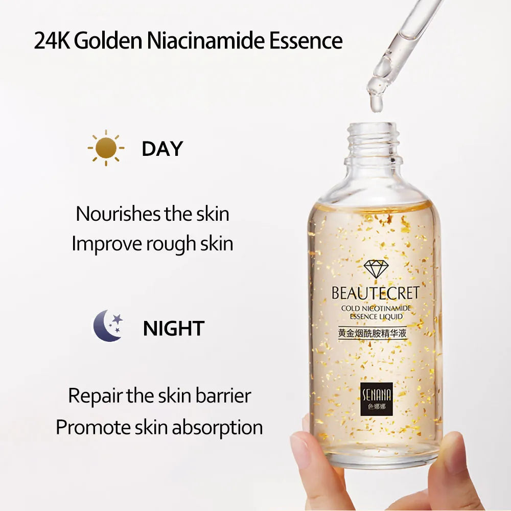 Illuminate Your Skin with 24K Gold Niacinamide Face Serum, Korean Skin Care Products