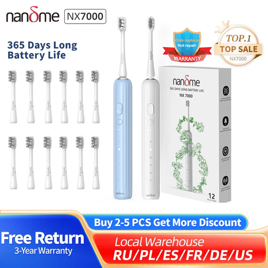 Nandme NX7000 Smart Ultrasound Sonic Electric Toothbrush 5 Mode Smart Time Whitener