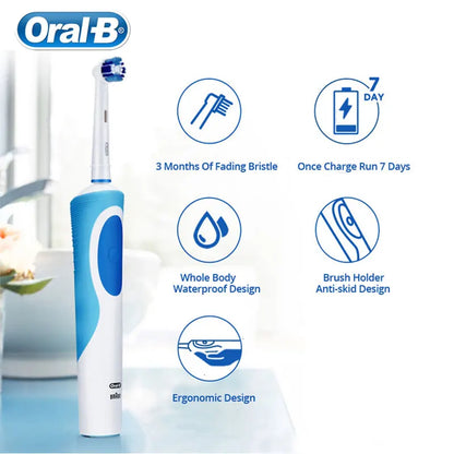 Oral B Electric Charging Toothbrush Adult Rotation Clean Teeth 3D Whitening Care Brush With Gift Brush Heads