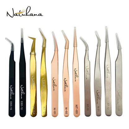 NATUHANA Anti-static Straight Eyelash Extension Tweezers