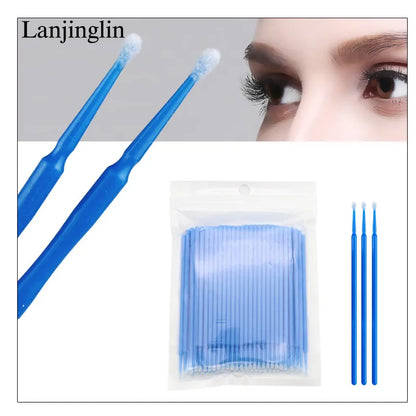 Disposable Micro Brushes Cotton Swab Eyelash Makeup Tools