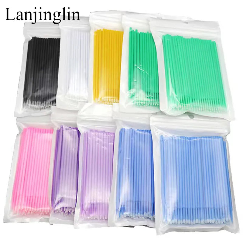 Disposable Micro Brushes Cotton Swab Eyelash Makeup Tools