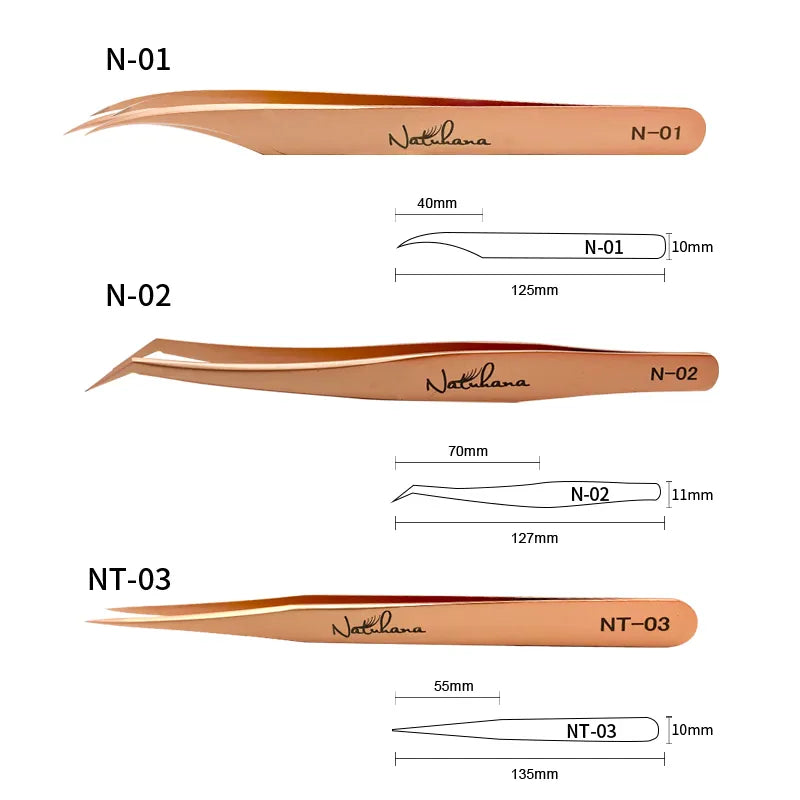 NATUHANA Anti-static Straight Eyelash Extension Tweezers