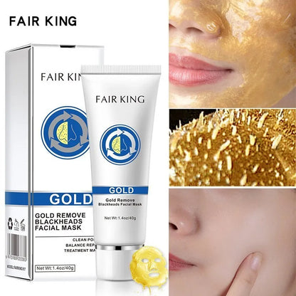 FAIR KING Blackhead Removal Gold Mask Cleansing Pores Dirt Oil Control Facial Treatment Mask Peel-Off Mask 40g Skin Care