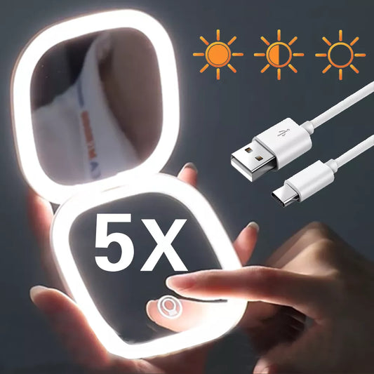 Mini Compact Led Makeup Mirror With Light