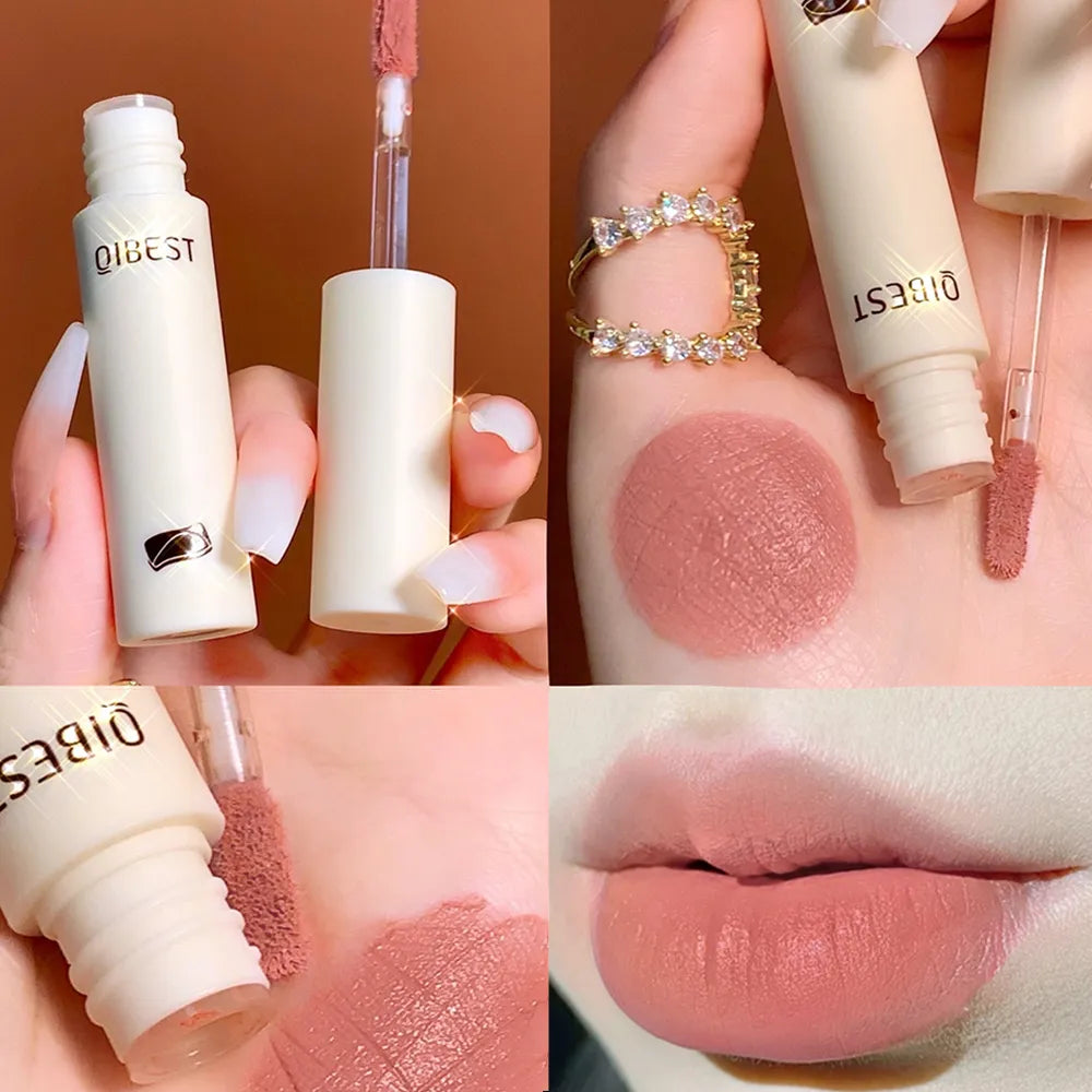 QIBEST 8-Color Nude Matte Lip Gloss Collection