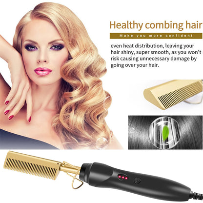 Leeons Black Hot Comb Hair Straightener