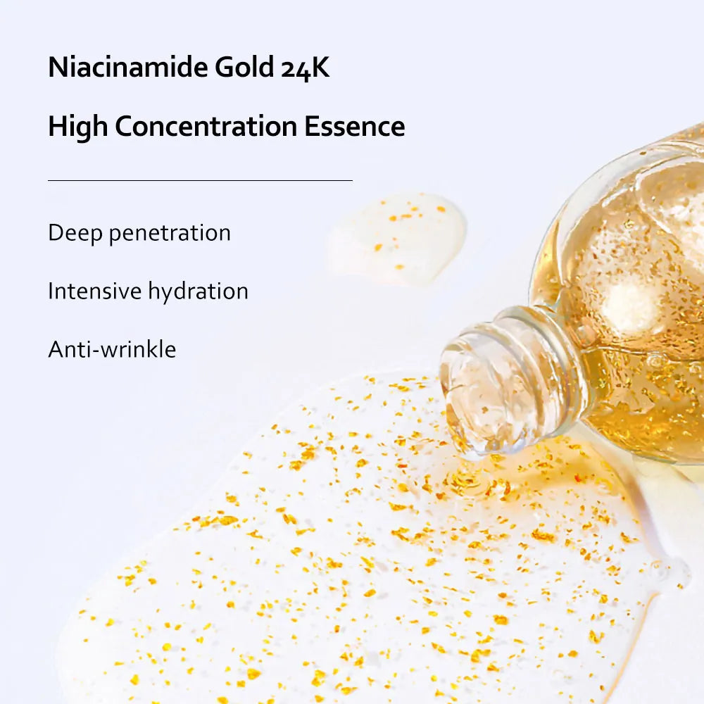 Illuminate Your Skin with 24K Gold Niacinamide Face Serum, Korean Skin Care Products