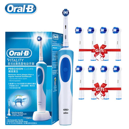 Oral B Electric Charging Toothbrush Adult Rotation Clean Teeth 3D Whitening Care Brush With Gift Brush Heads