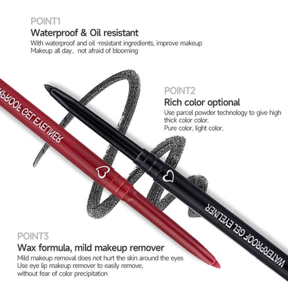 Black Brown Quick-drying Eyeliner Waterproof Liquid Gel Pen Long Lasting Not Blooming