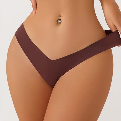 Plus Size Yoga Sports Underwear: Seamless Ice Silk Low Waist