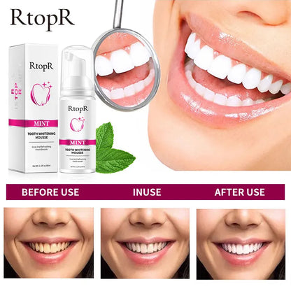 RtopR Mint Tooth Whitenging Mousse Oral Cleaning Whitening Teeth Plaque Stains Removal Remove Odor Oral Refreshing Whiten Teeth