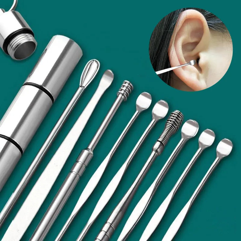 Stainless Steel Earpick Wax Removing Kit