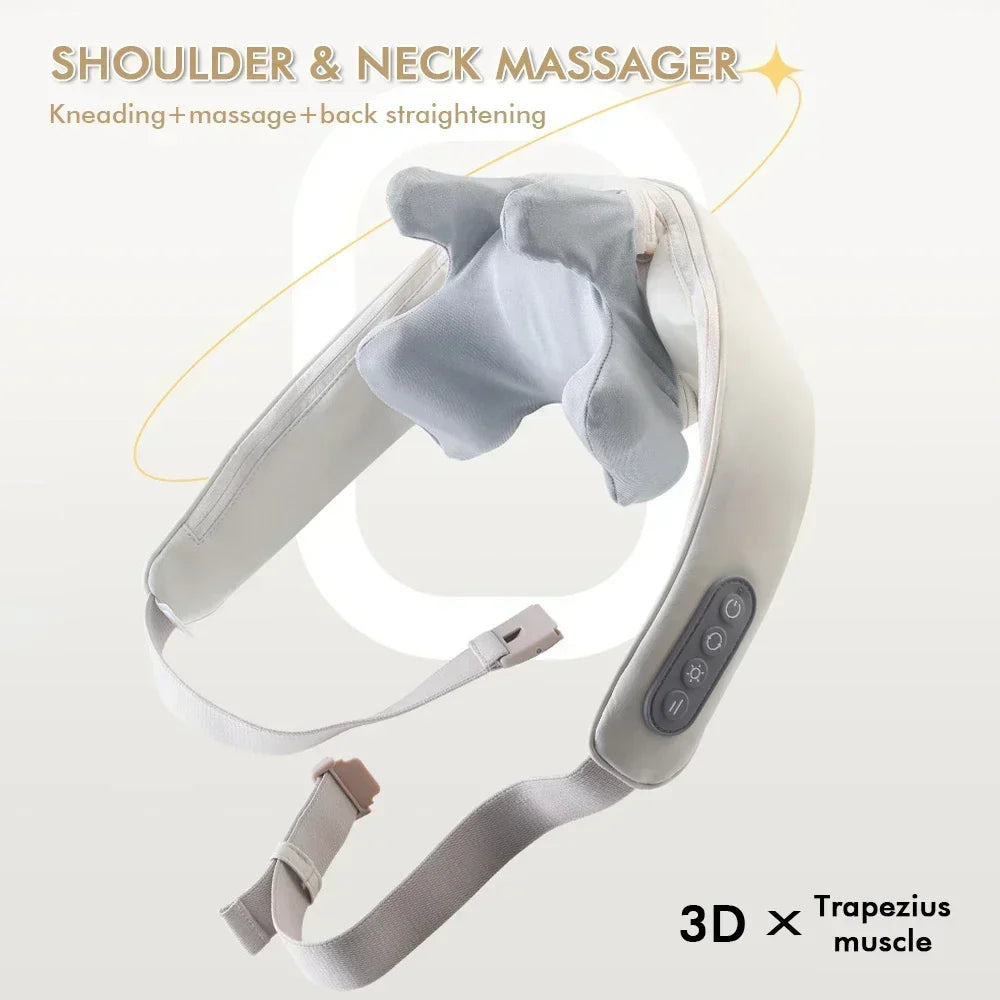 Electric Neck, Shoulder And Back Massager Wireless Kneading Massage Pillow Shawl