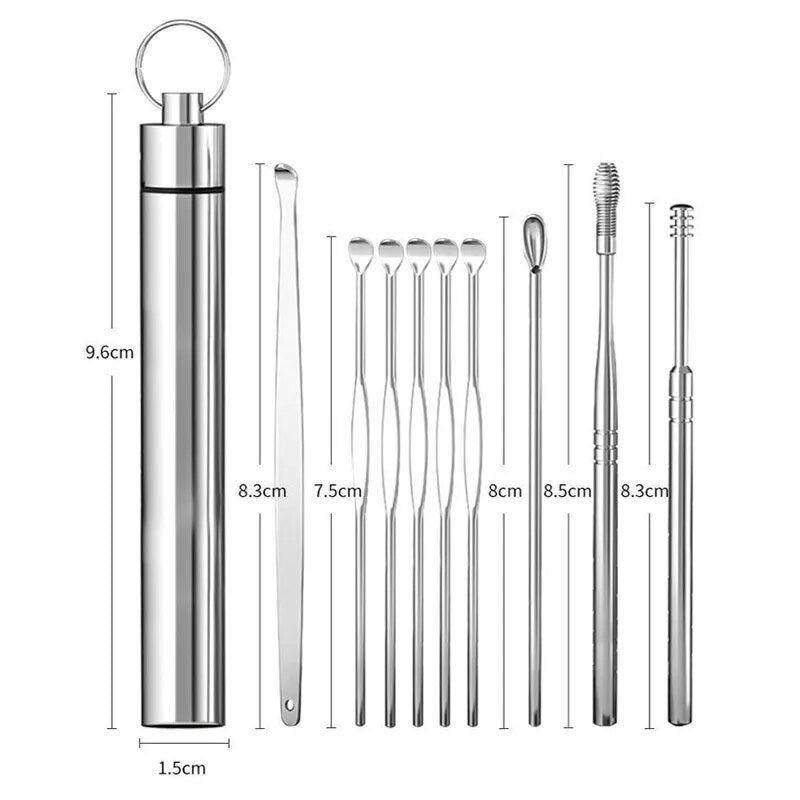 Stainless Steel Earpick Wax Removing Kit