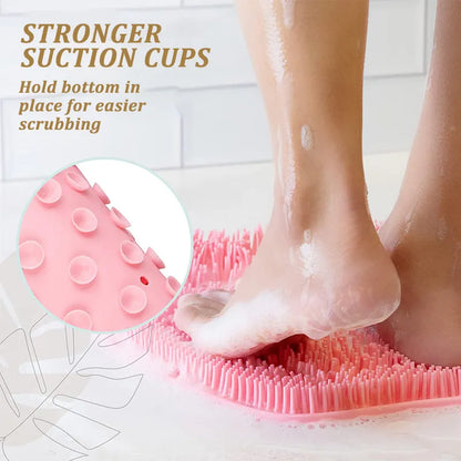 Silicone Rub Brush Massage Shower Mat with Sucker Bath Massage Pad