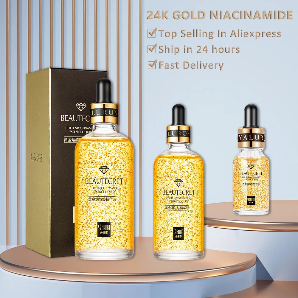 Gold Niacinamide Face Serum Skincare Product