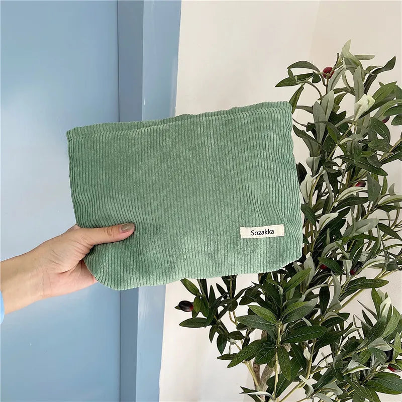 Corduroy Travel Cosmetic Bag