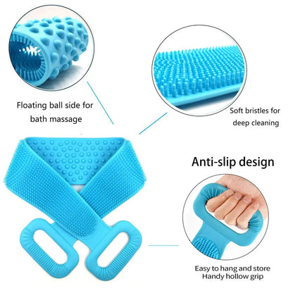 Body, Silicone Brush, Exfoliating Brush, Shower Back Brush & Stain Removal Belt