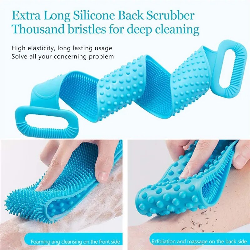 Body, Silicone Brush, Exfoliating Brush, Shower Back Brush & Stain Removal Belt