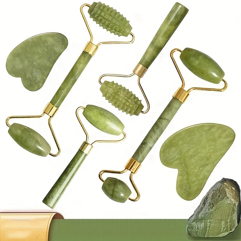 Gua Sha Face Massager Roller Jade